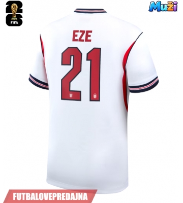 Lacne Muži Futbalové dres Anglicko Eberechi Eze #21 MS 2026 Krátky Rukáv - Domáci